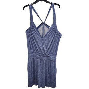 BCBGeneration Women's Powder Blue & Black Chevron Cross‎ Strap Dress Size L